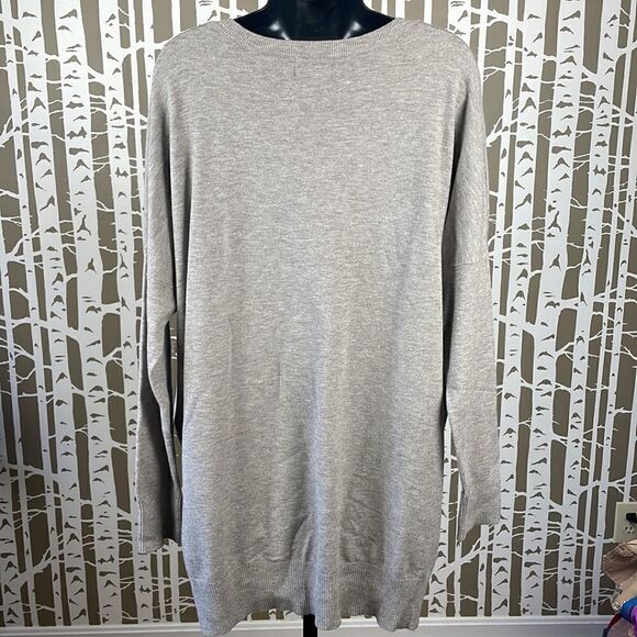 NEW Dreamers Mocha Brown Boxy Fit Dropped Shoulder Split Hemline Sweater sz M - Picture 5 of 15